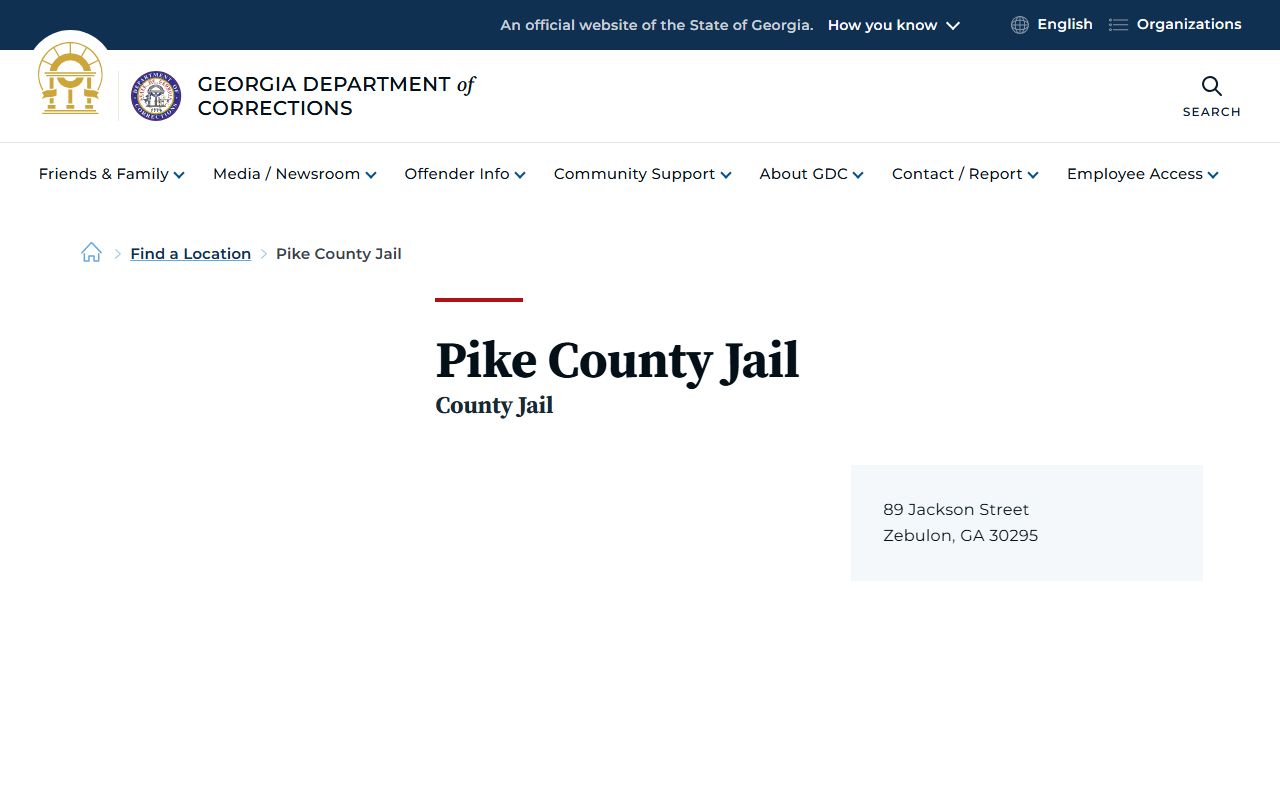 Pike County arrest records GDC Pike County Jail listing
