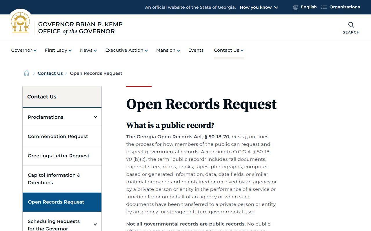 Pike County court records Georgia Open Records Act request guidance
