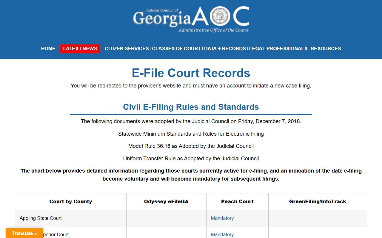 Pike County court records Georgia e-filing directory