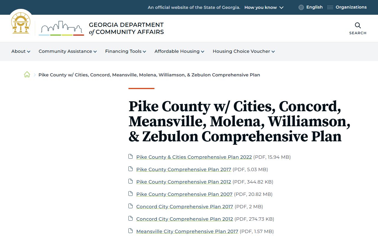 Pike County inmate records Georgia county planning source